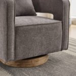Swivel Accent Open Back Chair Modern Comfy Sofa Chair With Weathered Base - Image 8