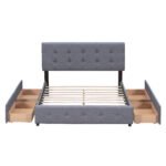 Platform Bed with Classic Headboard and 4 Drawers, Queen Size - Image 4
