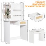 Vanity Desk Set with Stool and LED Lighting - Image 10