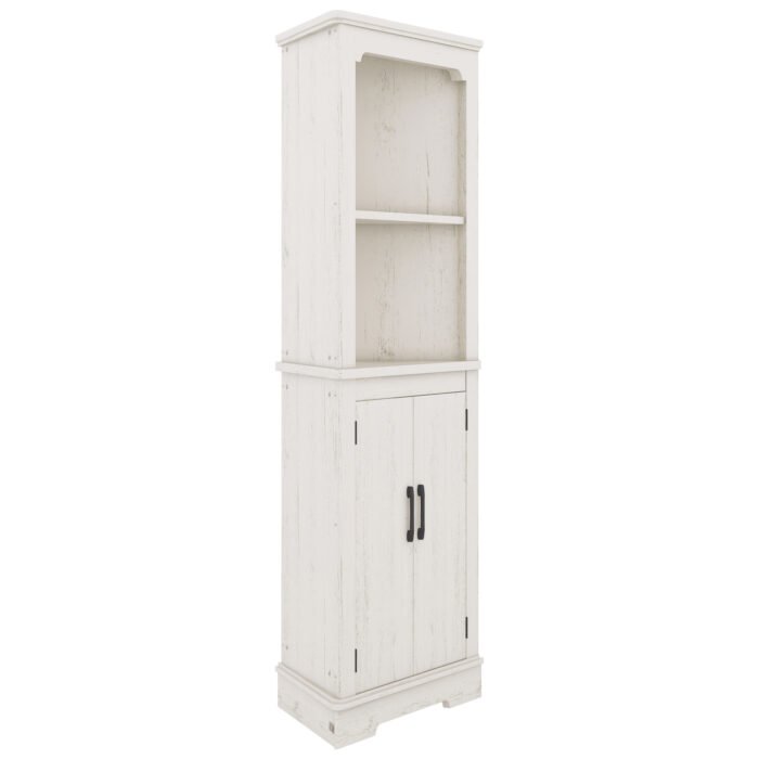 Corner Curio Cabinet with Doors for living room, beige - Image 5