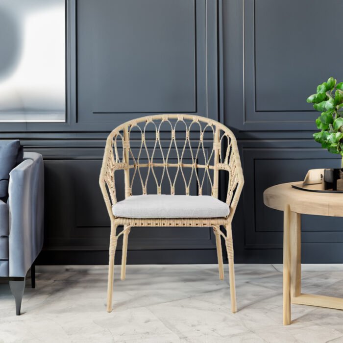 Outdoor dinner bamboo woven chairs (set of 4) - Image 2