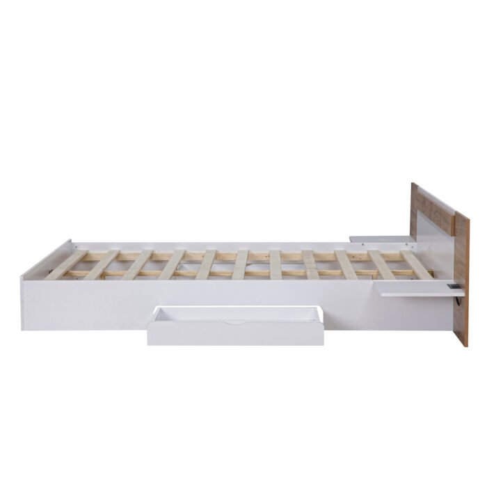 Platform Bed with Headboard, Drawers, Shelves, USB Ports and Sockets, Queen Size - Image 11