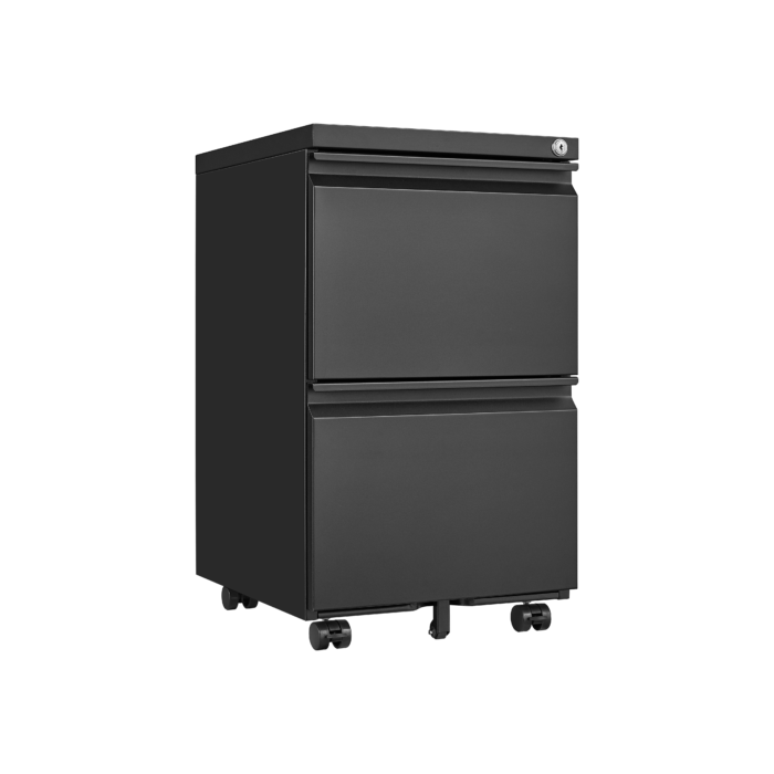 Metal office mobile file cabinet with lock (2 drawer) - Image 8