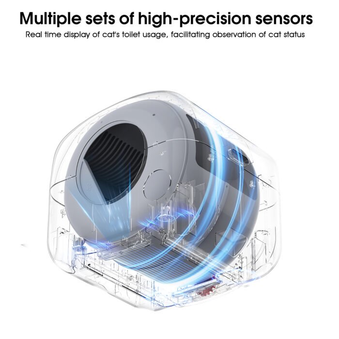 Smart Cat Litter Box, Self-Cleaning with Infrared/Gravity/Ambient Light Function - Image 7