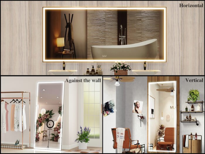 Large LED bathroom wall mounted mirror, with 3 color modes - Image 9