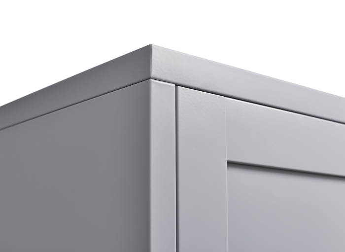 Grey metal kitchen storage cabinet with adjustable shelfs - Image 12