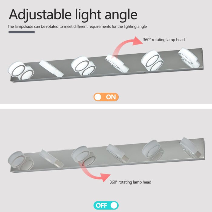 LED Modern Chrome Vanity Lights (6-Light ) - Image 6