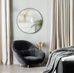 Black Metal Round Mirror (30 Inch)