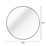 Black Metal Round Mirror (30 Inch) - Image 5