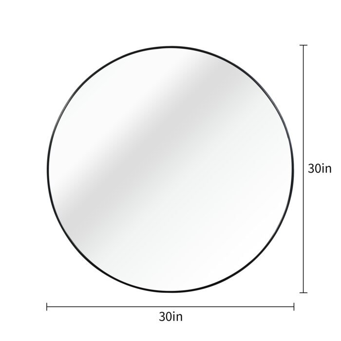 Black Metal Round Mirror (30 Inch) - Image 5