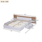 Platform Bed with Headboard, Drawers, Shelves, USB Ports and Sockets, Queen Size - Image 9