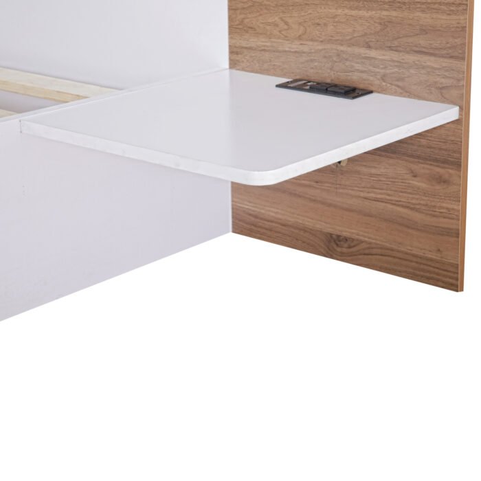 Platform Bed with Headboard, Drawers, Shelves, USB Ports and Sockets, Queen Size - Image 7