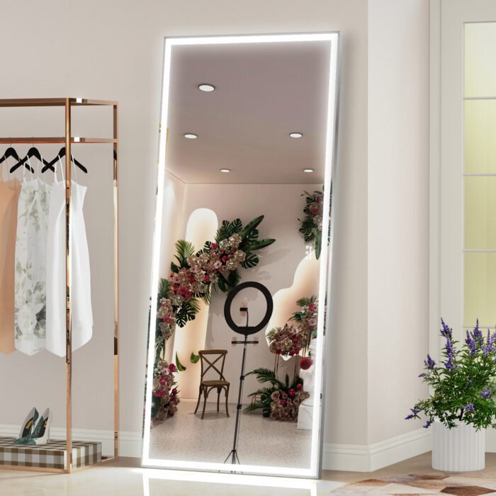 Large LED bathroom wall mounted mirror, with 3 color modes - Image 5