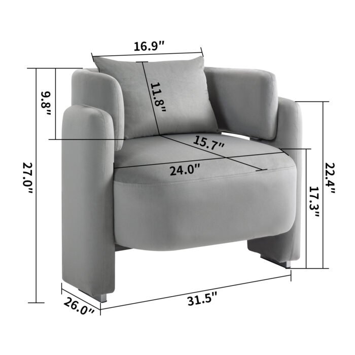 Modern lounge chair with pillows - Image 9