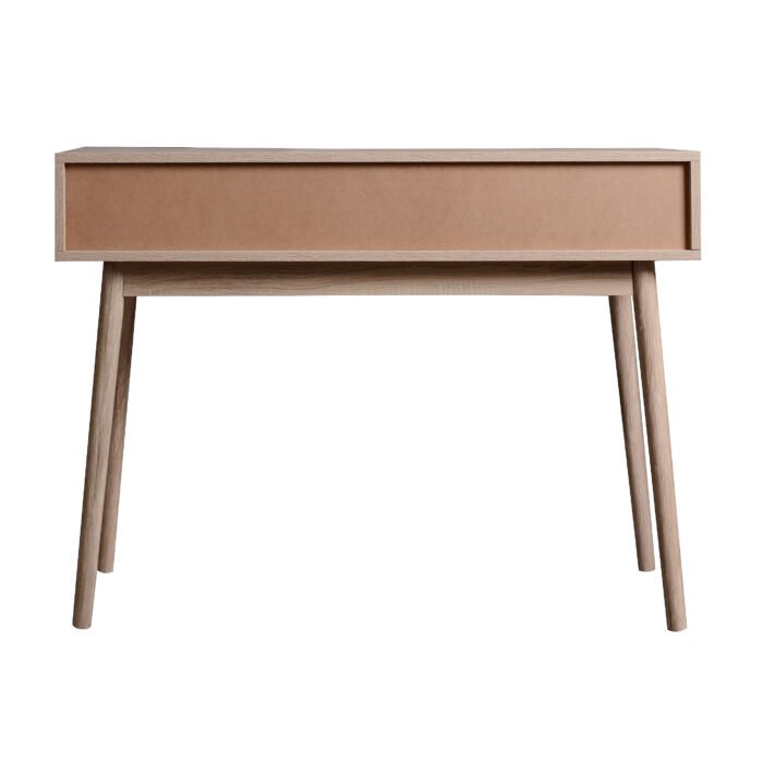 Mid-Century Writing Desk, White Panel Drawers - Image 4