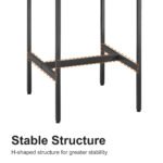 Bar Table Set with 2 Bar Chairs Industrial Style Brown and Black - Image 11