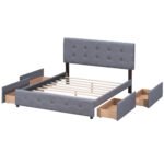 Platform Bed with Classic Headboard and 4 Drawers, Queen Size - Image 3