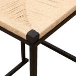 Bar Stools with Back Paper Rope Woven Counter (Set of 2) - Image 9