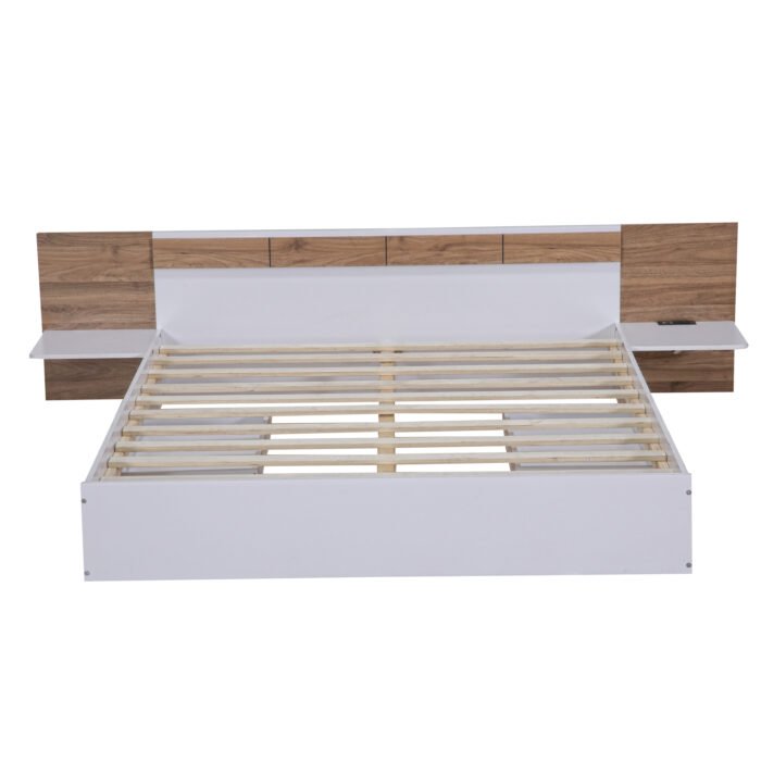 Platform Bed with Headboard, Drawers, Shelves, USB Ports and Sockets, Queen Size - Image 8