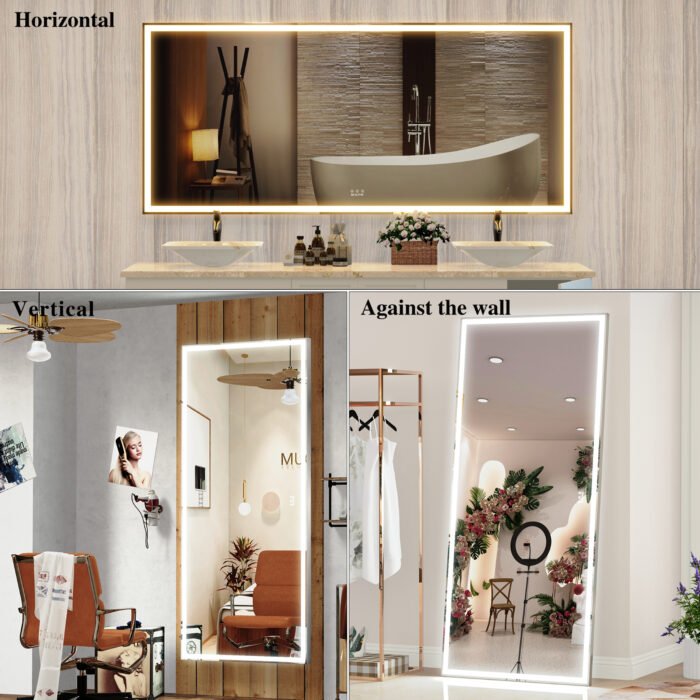 Large LED bathroom wall mounted mirror, with 3 color modes - Image 10