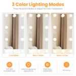 Vanity Desk Set with Stool and LED Lighting - Image 33