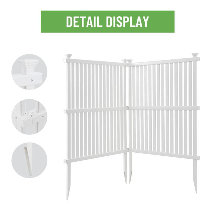 Privacy Screen Panels Kit, Air Conditioner, white color - Image 4