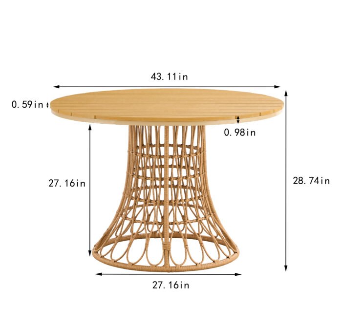Outdoor dining simple bamboo chair table - Image 3