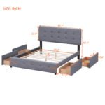 Platform Bed with Classic Headboard and 4 Drawers, Queen Size - Image 6