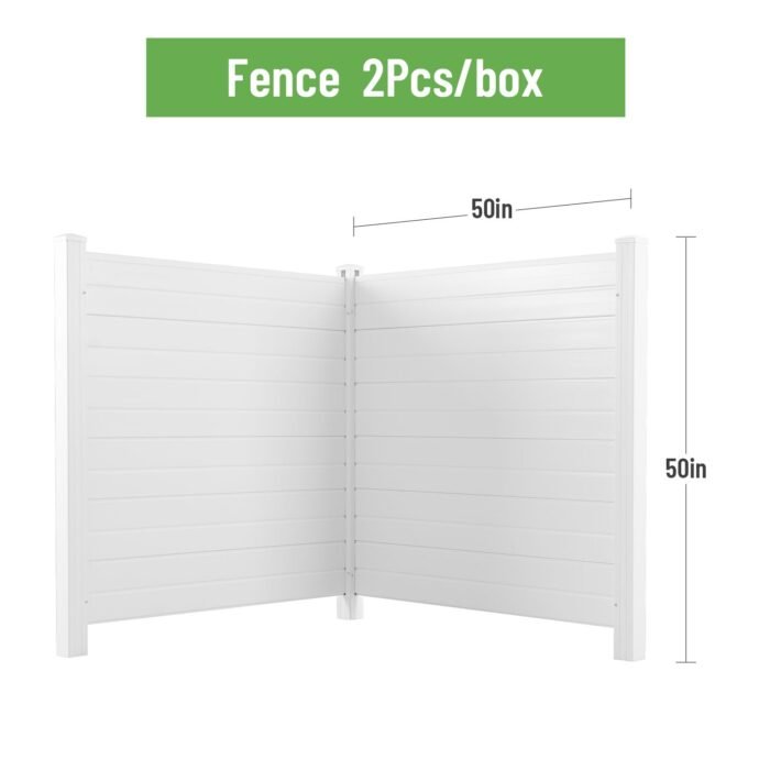 Privacy Fence Panels Kit Air Conditioner Trash Can, white color - Image 2