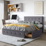 Platform Bed with Classic Headboard and 4 Drawers, Queen Size - Image 2