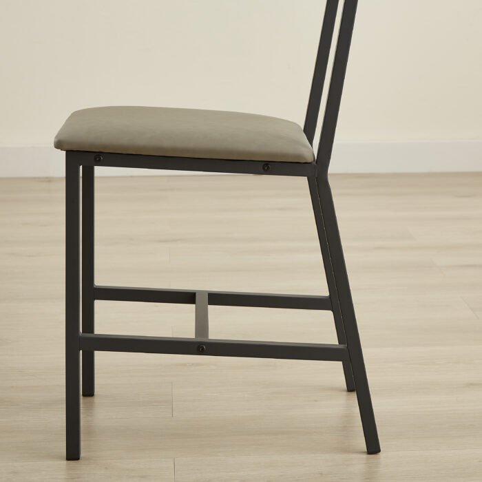 Dining Kitchen Table with 4 Upholstered Chairs Grey (Set for 5) - Image 11