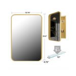 Embedded metal frame medicine cabinet with mirror storage - Image 5